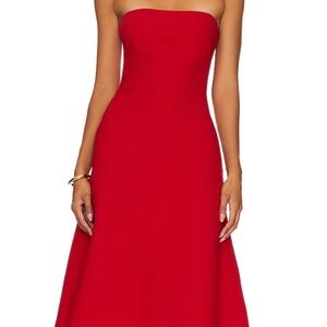 Elegant Red Strapless Dress